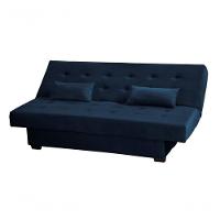 Sofá Cama 3 Lugares Casal Reclinável 190 Larg Laila Matrix Veludo Azul - 2