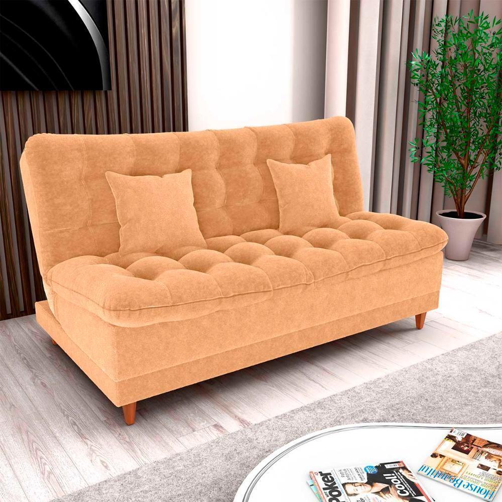 Sofá Cama 3 Lugares Casal Confortável 1,85 Larg Duda Matrix Boucle Mostarda - 2