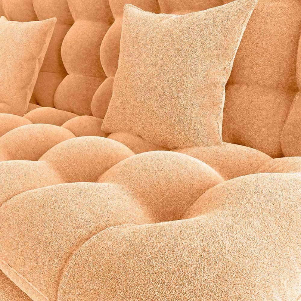 Sofá Cama 3 Lugares Casal Confortável 1,85 Larg Duda Matrix Boucle Mostarda - 4