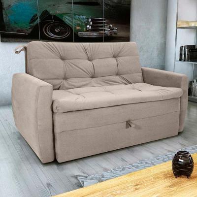 Sofá Cama2 Lugares Compacto Retratil Meg Matrix Veludo Turkey Capuccino Veludo Turkey Capuccino