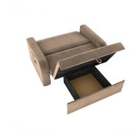 Sofá Cama 2 Lugares Compacto Com Baú 145 Larg Daiane Matrix Suede Bege - 4