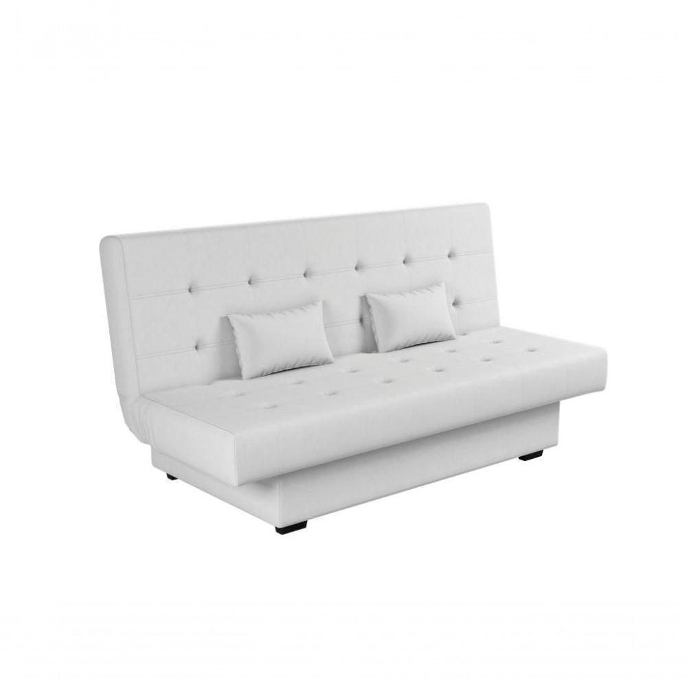 Sofá Cama 3 Lugares Casal Reclinável 190 Larg Laila Matrix Sintetico Branco - 1