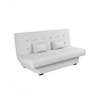 Sofá Cama 3 Lugares Casal Reclinável 190 Larg Laila Matrix Sintetico Branco - 1