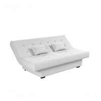 Sofá Cama 3 Lugares Casal Reclinável 190 Larg Laila Matrix Sintetico Branco - 2