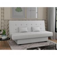 Sofá Cama 3 Lugares Casal Reclinável 190 Larg Laila Matrix Sintetico Branco - 4