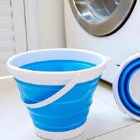 Balde Dobravel Compacto Silicone Para Camping Gelo Garrafas Lavanderia Agua Multiuso Flexivel 10l Azul - 5