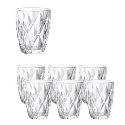 Conjunto Com 6 Copos De Vidro 270ml Textura Diamond