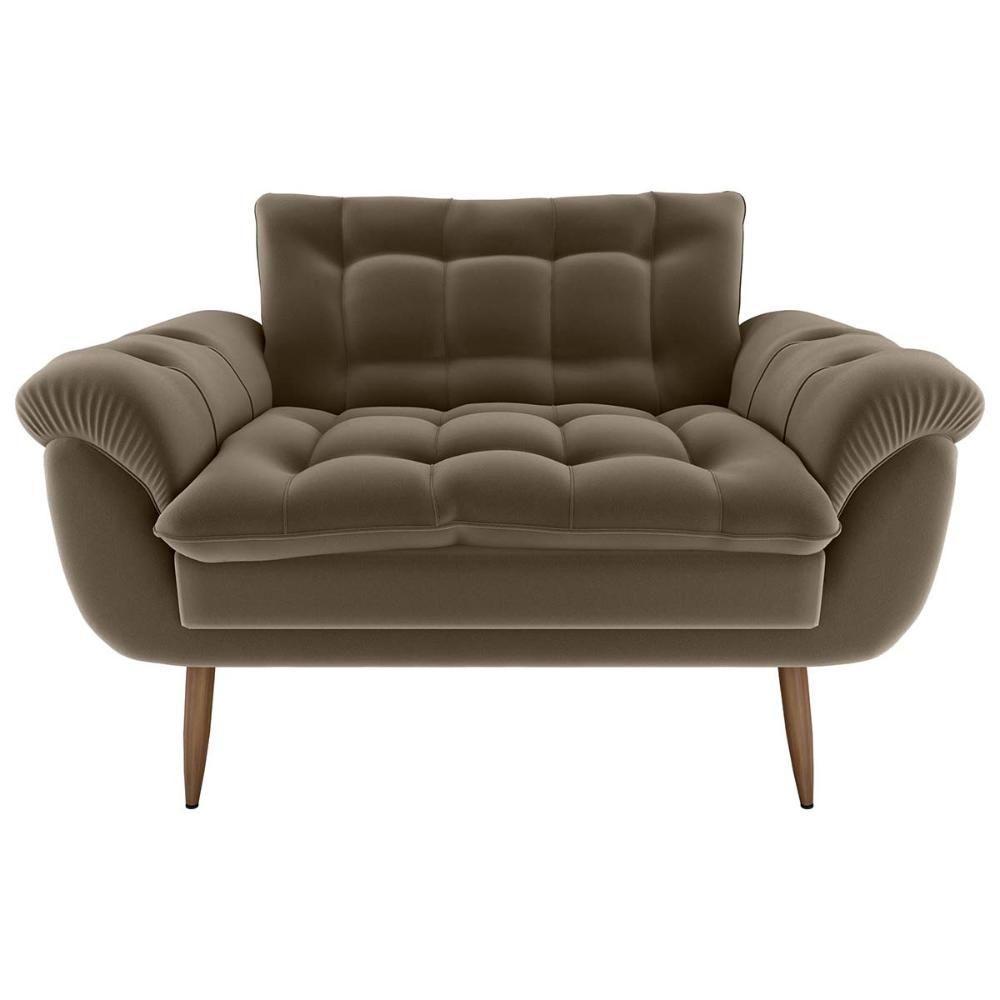 Sofá Namoradeira Pequeno Confortável 1,25 Larg Xangai Matrix Veludo Capuccino - 1