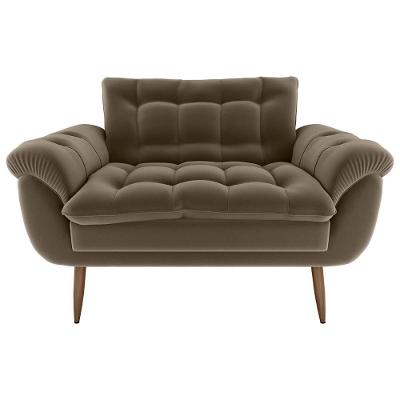 Sofá Namoradeira Pequeno Confortável 1,25 Larg Xangai Matrix Veludo Capuccino