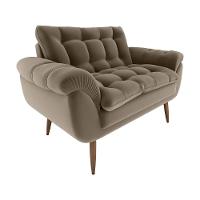 Sofá Namoradeira Pequeno Confortável 1,25 Larg Xangai Matrix Veludo Capuccino - 2