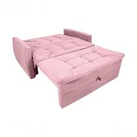 Sofá Cama2 Lugares Compacto Retratil Meg Matrix Veludo Turkey Rosa Veludo Turkey Rosa - 3