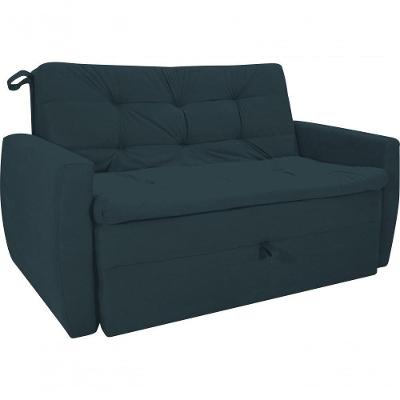 Sofá Cama2 Lugares Compacto Retratil Meg Matrix Suede Petróleo