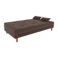 Sofá Cama Premium 3 Lugares Casal Sem Braço 1,90 Larg Blanca Matrix Suede Marrom - 4