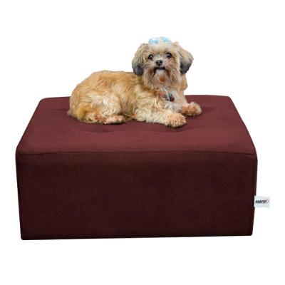 Cama Pet Para Cachorro Quadrado Com Pés Luna Matrix Veludo Vinho