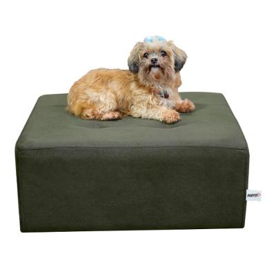Cama Pet Para Cachorro Quadrado Com Pés Luna Matrix Suede Cinza