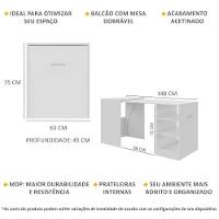 Aparador C Mesa Dobrável Multimóveis Cantinho Do Café Branco - 2