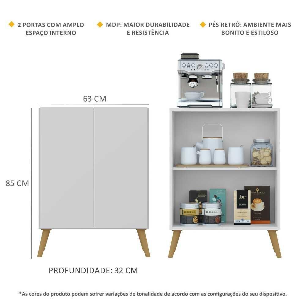 Aparador Retrô Multimóveis Cantinho Do Café Branco/natural - 4