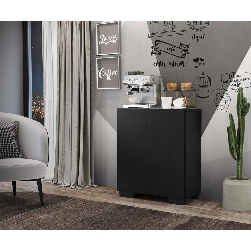 Aparador Multimóveis Cantinho Do Café Com 2 Portas Preto - 7