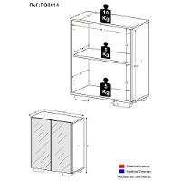 Aparador Com Espelho Multimóveis Cantinho Do Café Com 2 Portas Preto - 6