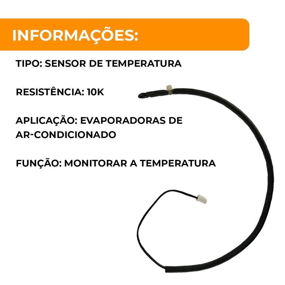 Sensor Temperatura 10k Universal Evaporadora De 7.000 A 30.000 Btus - 5