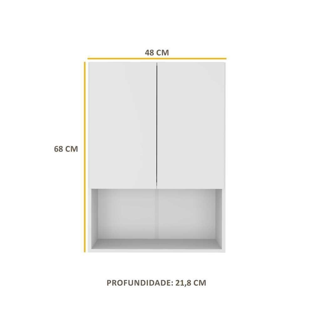 Armário De Banheiro Com 02 Portas Multimóveis Branco - 7