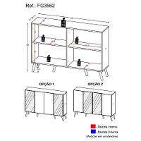 Aparador Buffet Retrô Com Espelho Multimóveis Branco/natural - 5