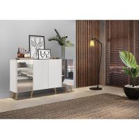 Aparador Buffet Retrô Com Espelho Multimóveis Branco/natural - 7