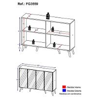 Aparador Buffet Retrô Com Espelho Multimóveis Rustic/natural - 2