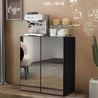 Aparador Com Espelho Multimóveis Cantinho Do Café 2 Portas Preto - 2