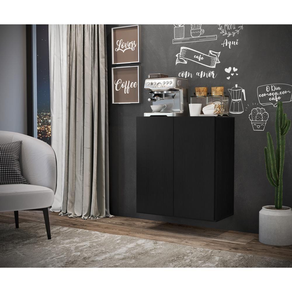 Aparador Suspenso Multimóveis Cantinho Do Café C 2 Portas Preto - 3