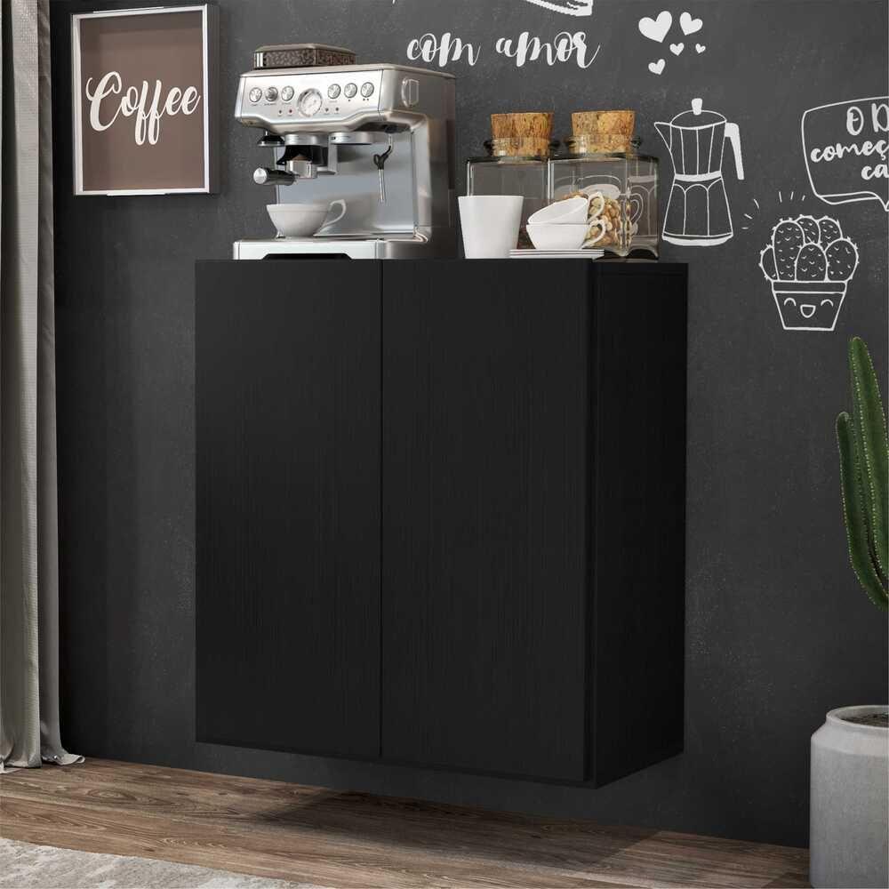 Aparador Suspenso Multimóveis Cantinho Do Café C 2 Portas Preto - 7