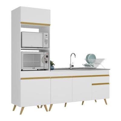 Armário de Cozinha Compacta V2078 5 Portas 1 Gaveta MDF 212cm Preto