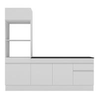 Armário De Cozinha Compacta 212cm Com Rodapé Veneza Multimóveis V2113 Branco Branco - 2