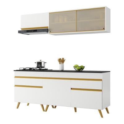 Armário de Cozinha Compacta V3707 6 Portas 2 Gavetas MDF 190cm Preto