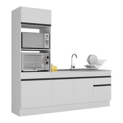 Armário de Cozinha Compacta Veneza V2113 5 Portas 1 Gaveta MDP 212cm Preto