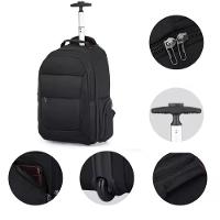 Mochila De Rodinhas Notebook Escolar Masculina Alca Costas Grande Reforcada Mala Bordo Executiva Laptop Viagem - 1