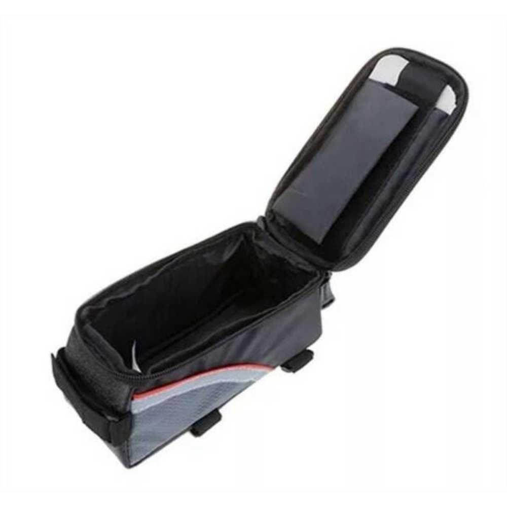 Bolsa Case Porta Celular Para Bike Suporte Para Fone Com Ziper Cinza Tamanho: U - 4