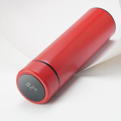 Garrafa Termica Em Inox Copo Medidor De Temperatura Display Lcd Quente Gelada 480ml Vermelho