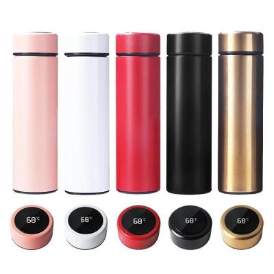 Garrafa Termica Em Inox Copo Termico Medidor De Temperatura Display Lcd Quante Gelada 480ml Preto
