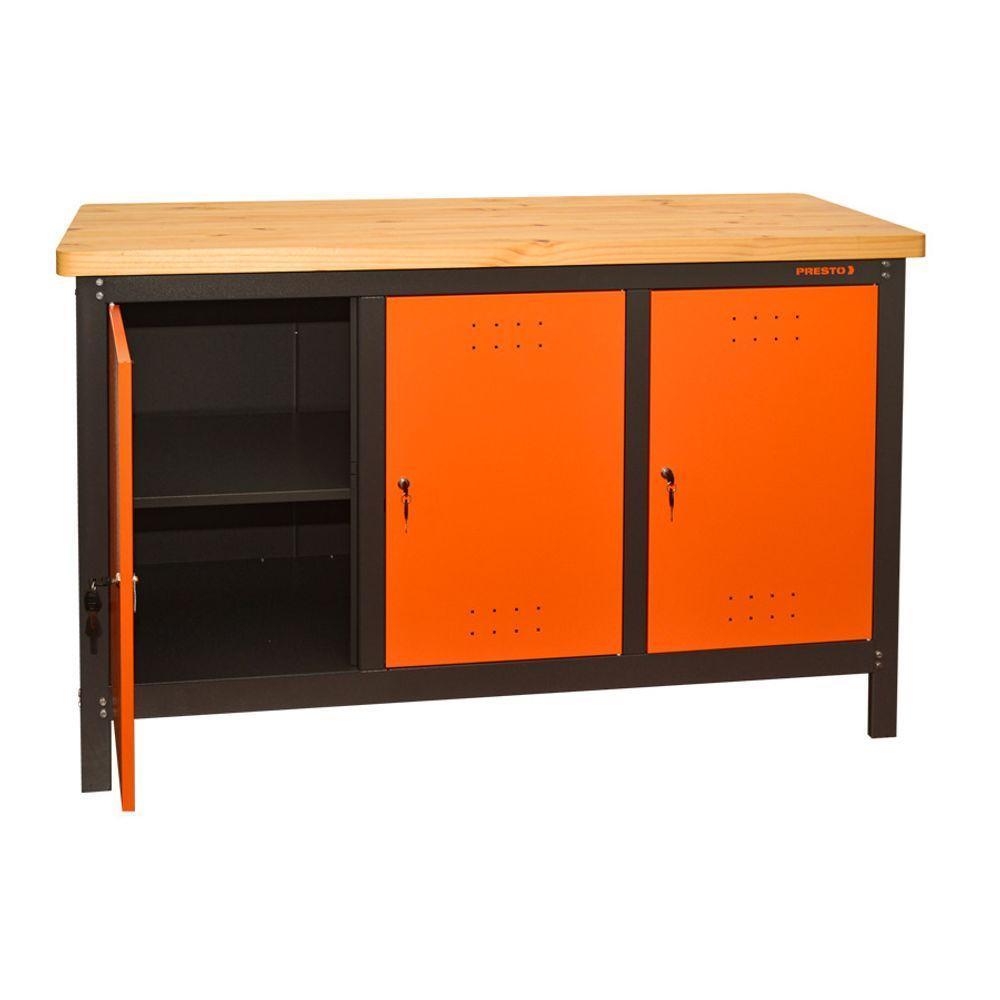 Bancada Profissional Fechada 1,50m Cinza E Laranja Presto - 2