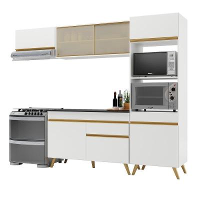 Armário de Cozinha Compacta V3691 7 Portas 1 Gaveta MDF 252cm Preto