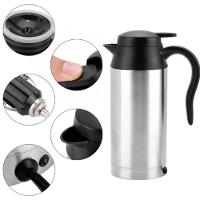 Garrafa Chaleira Termica 600ml Inox 12v Veicular Eletrica Caneca Aquecedor Portatil Copo Carro Barco Viagem Cha Cafe - 5
