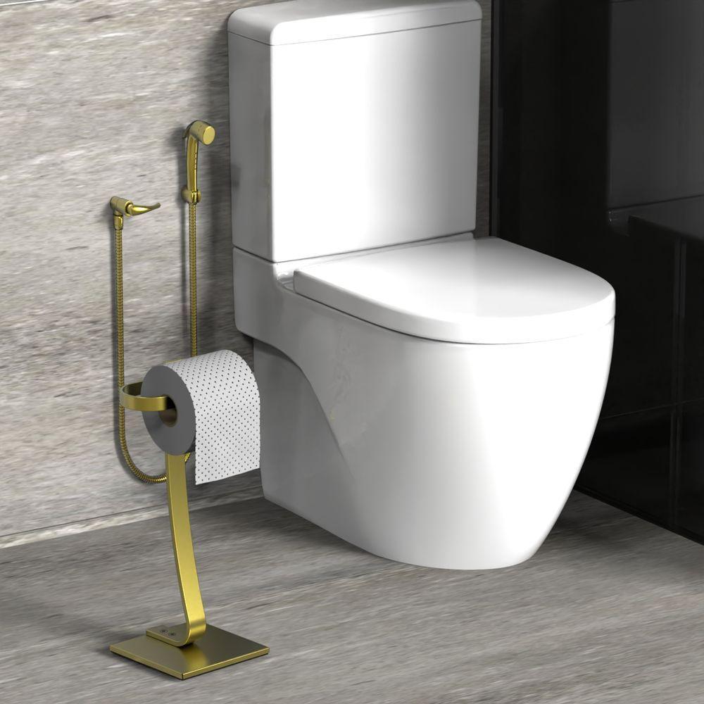 Porta Papel Higiênico De Chão Suporte Papeleira Dourada.s - 3