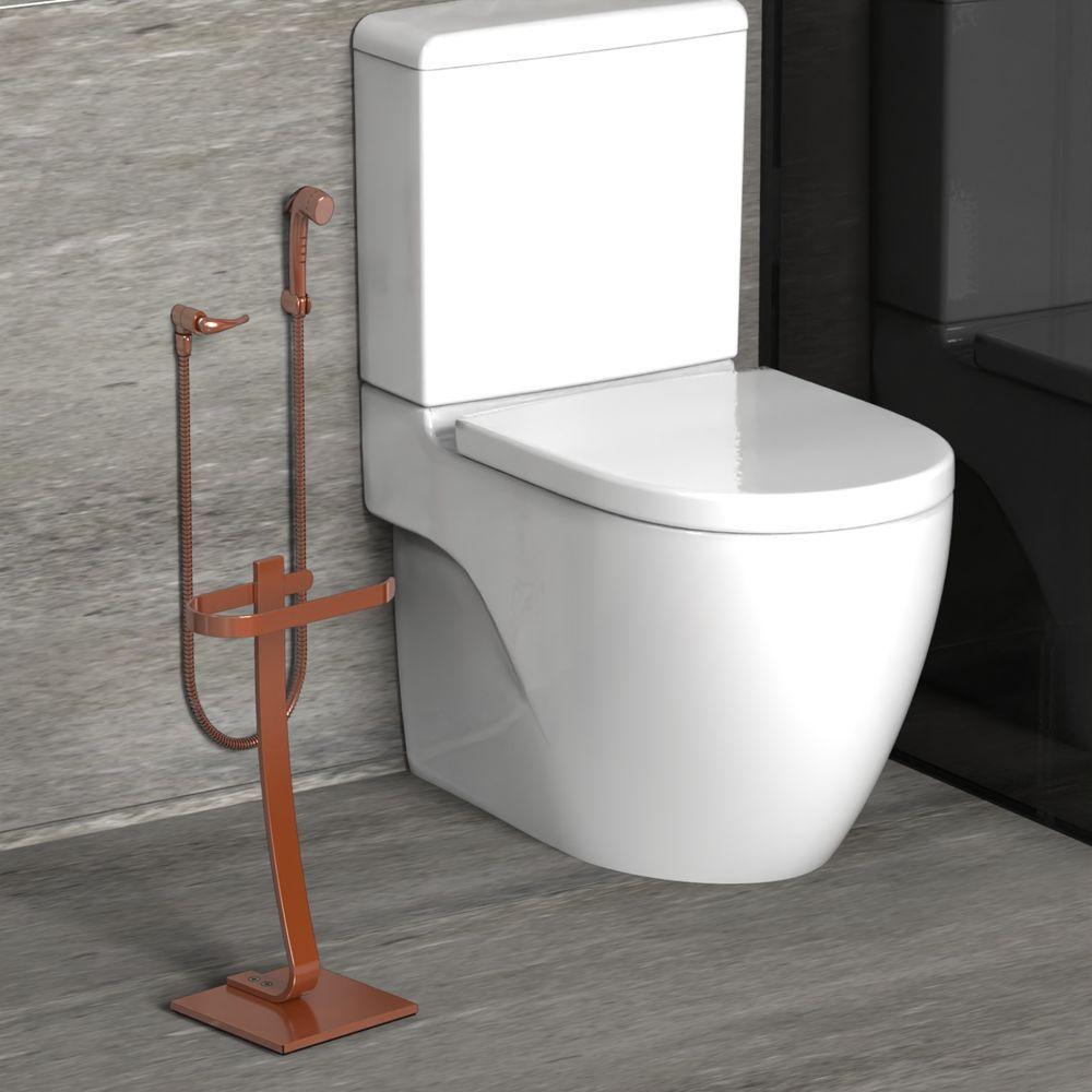 Porta Papel Higiênico De Chão Suporte Papeleira Rose Gold.s - 2