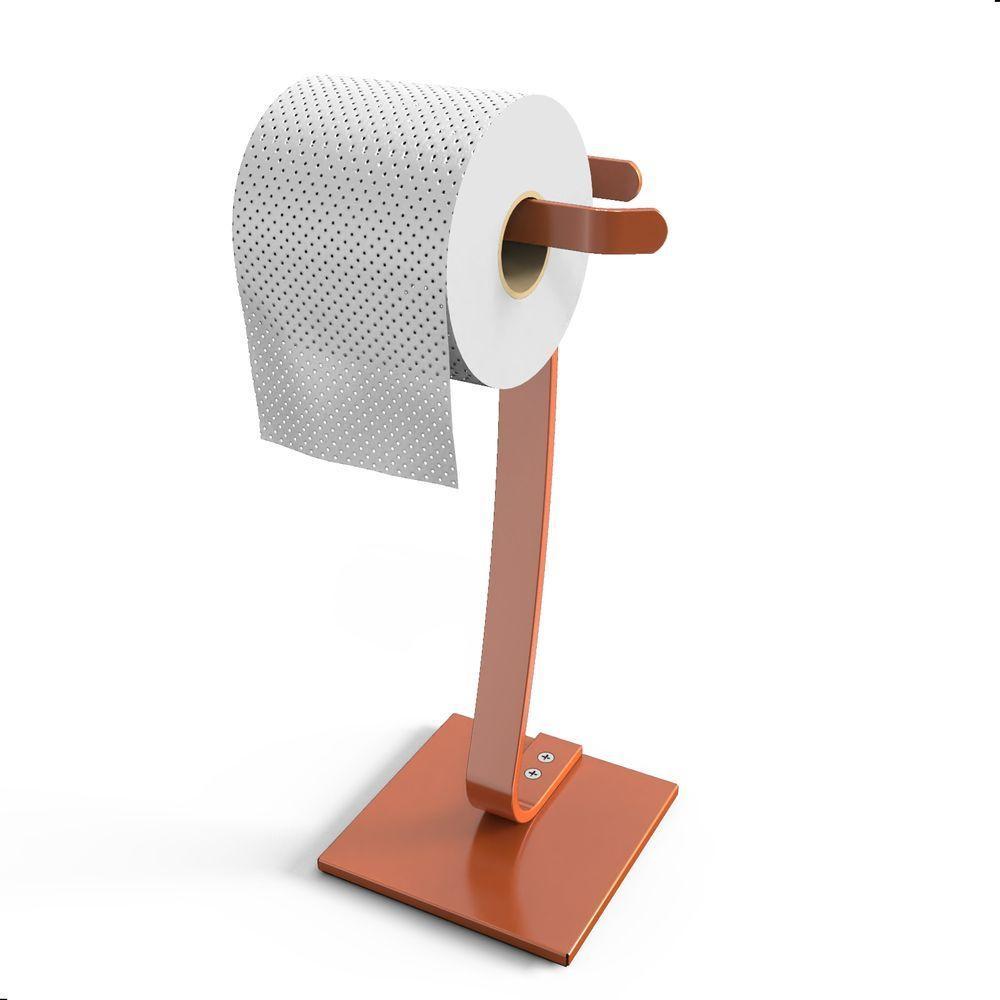 Porta Papel Higiênico De Chão Suporte Papeleira Rose Gold.s - 4