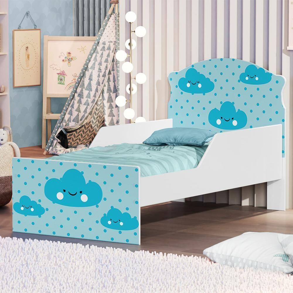 Mini Cama Nuvens Meninos Com Colchão - 1