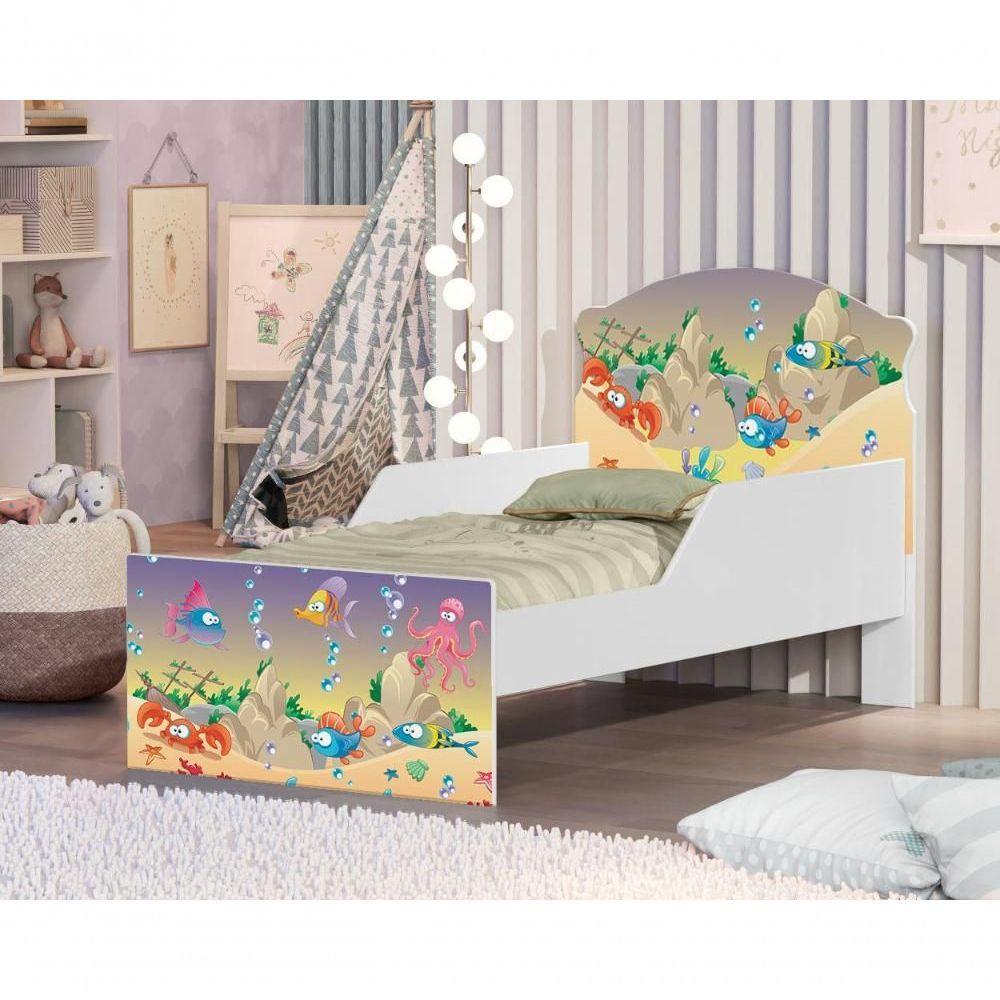 Mini Cama Fundo Do Mar Feliz Com Colchão - 4