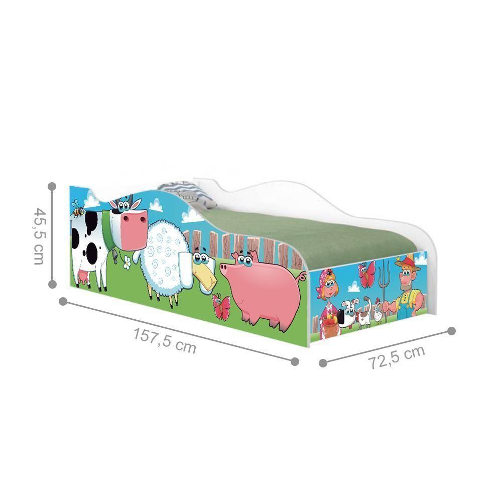 Mini Cama Fun Fazendinha E Vaquinha Infantil Com Colchão - 2