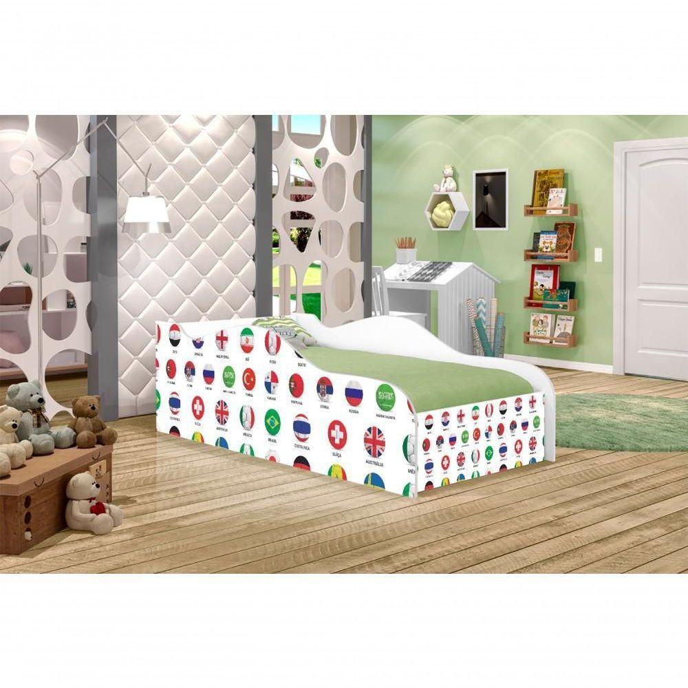 Mini Cama Fun Futebol Seleção Infantil Com Colchão - 4
