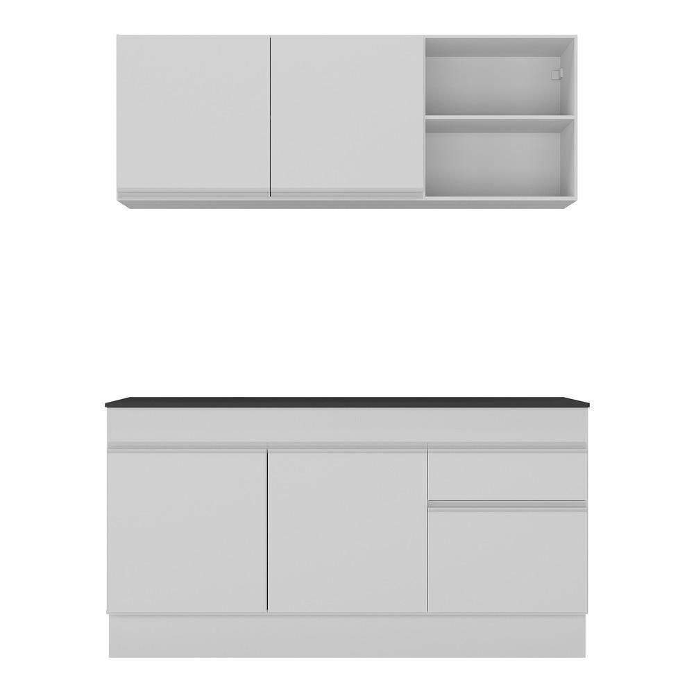 Armário De Cozinha Compacta 150cm Com Rodapé Veneza Multimóveis V2114 Branco Branco - 2